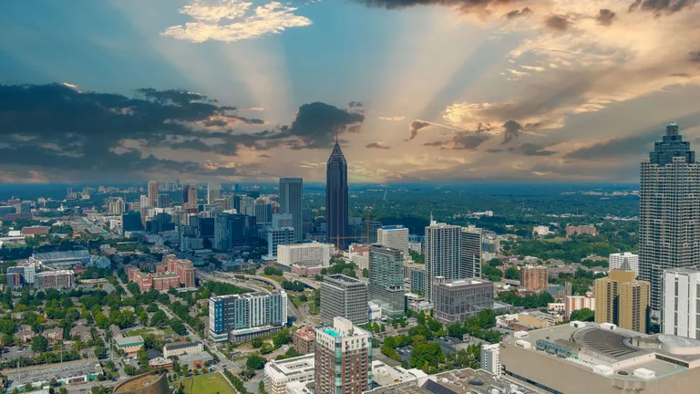 City skyline.